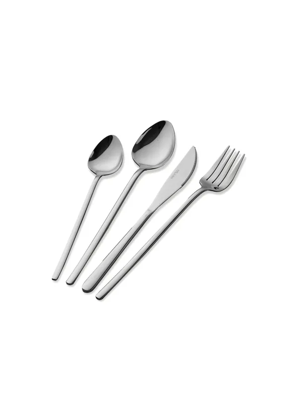 The Mia Giallo Cutlery Set Silver 24 Pieces