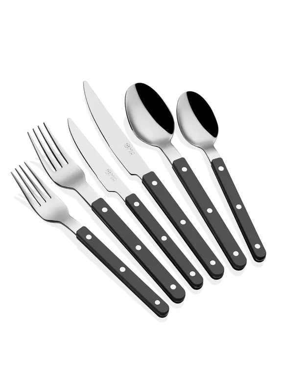 The Mia Comida Cutlery Set Black 36 Pieces