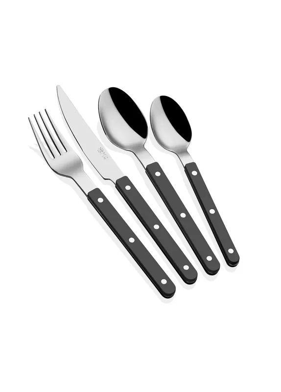 The Mia Comida Cutlery Set Black 24 Pieces