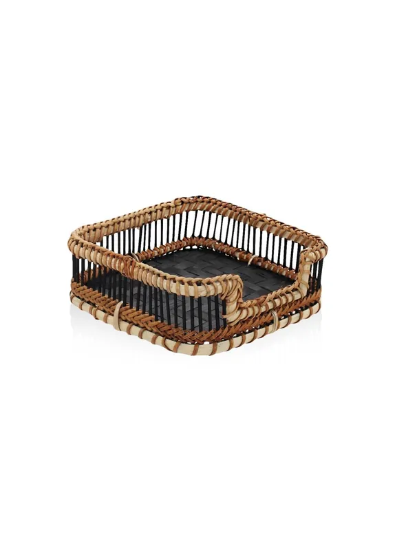 The Mia Bamboo Napkin Holder Black 18x4x6 cm