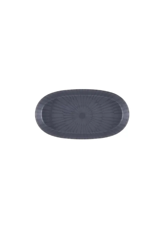 The Mia Noon Oval Serving Set of 2 Gray 17 cm - Elegant and Modern Ceramic Serving Plates