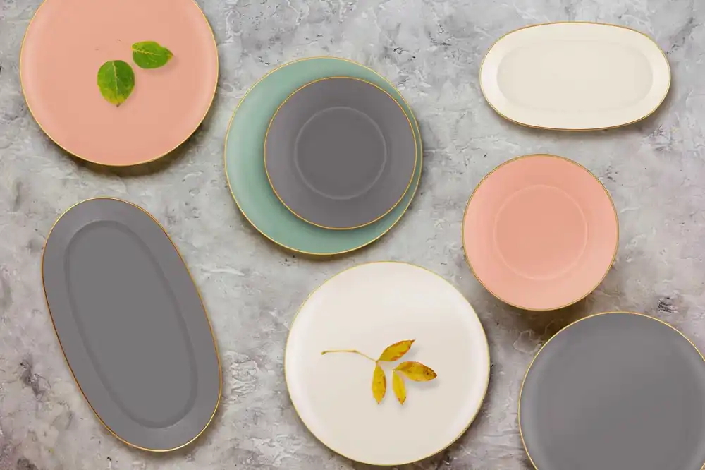 The Mia Basic Oval Service Salmon Pink Set of 2 - 1 x 14x 29 cm.