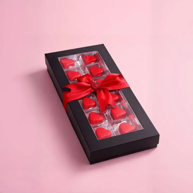 ChocChic Luxury Dubai Chocolate Bar 12 Heart Shaped Milk Chocolates Romantic Gift Box