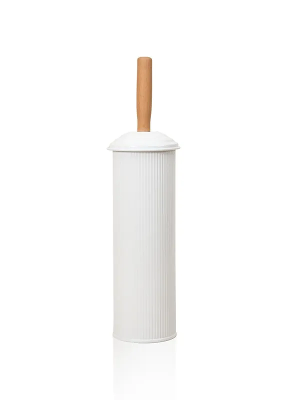 The Mia Stripe Toilet Brush White