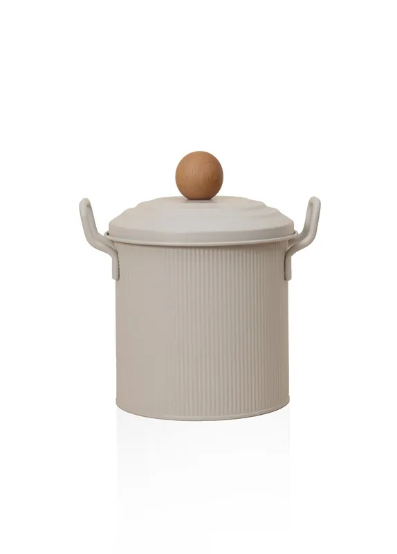 The Mia Stripe Pulses and Detergent Storage Container Beige 3.50L (118.35 fl oz)