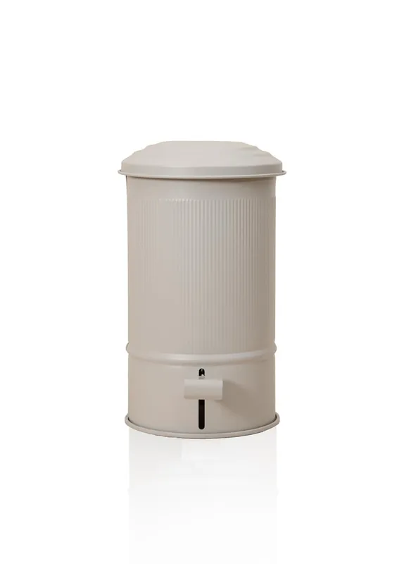 The Mia Stripe Kitchen and Bathroom Trash Can Beige 5L (169.07 fl oz)