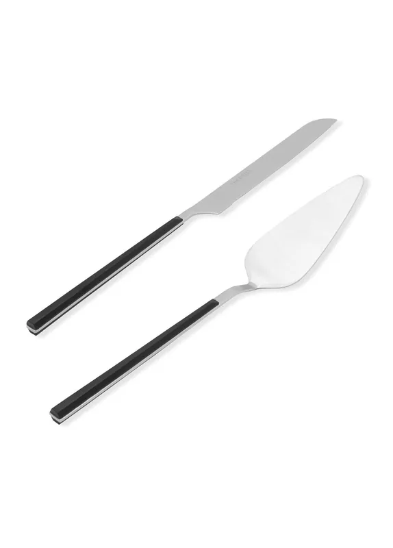 The Mia Bianco Cake Serving Set Silver 2 Pieces