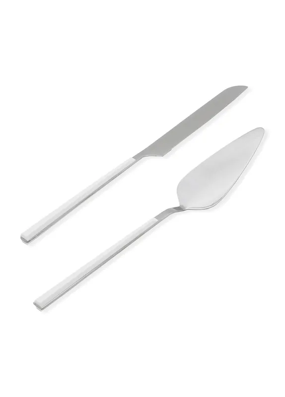 The Mia Bianco Cake Serving Set Silver 2 Pieces