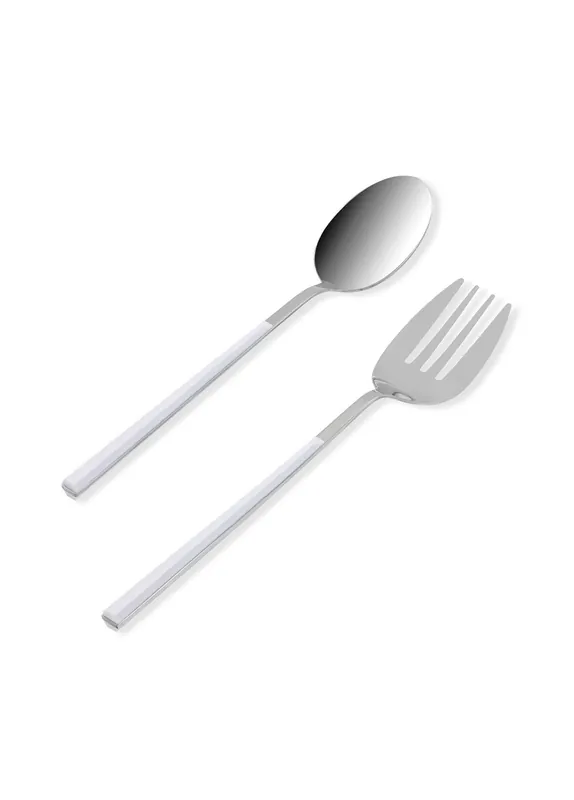 The Mia Bianco Salad Serving Set Silver 2 Pieces