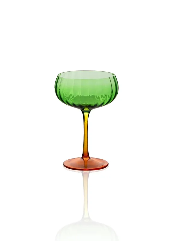 Footed Glass Ice Cream Bowl Green 280 ml