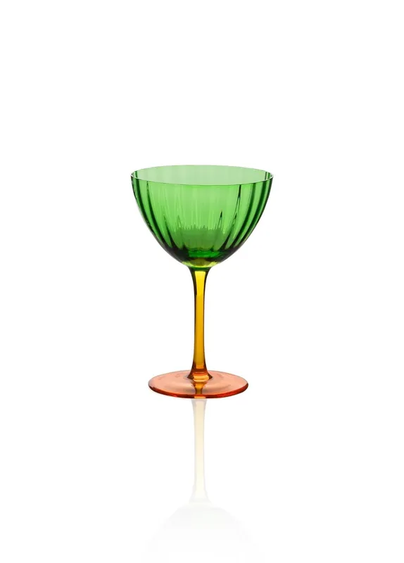 Footed Glass Ice Cream Bowl Green 240 ml