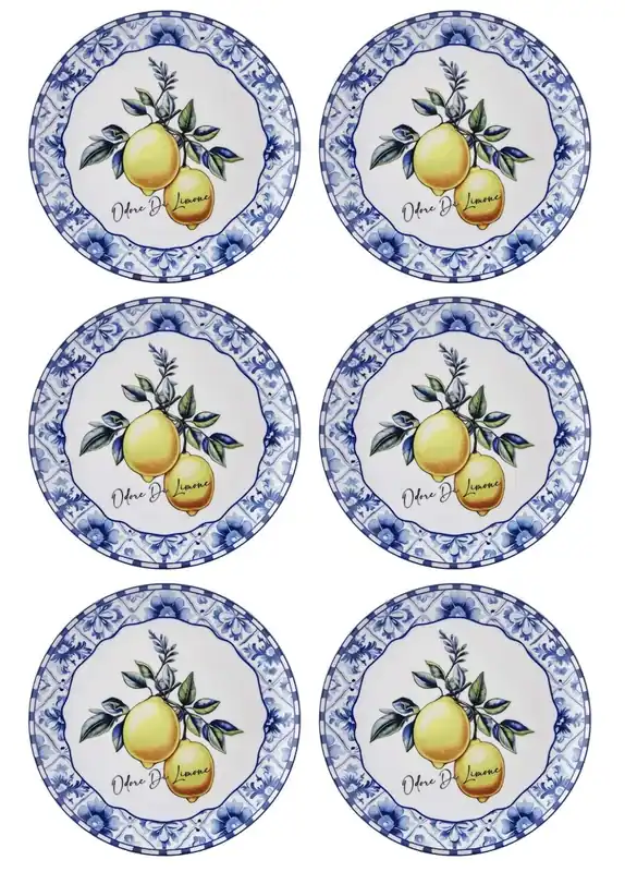 The Mia Odore Di Limone Serving Plate Set of 6 26 cm ODL003