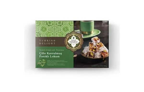 Meşhur Safranbolu Lokumcusu Double Roasted Turkish Delight with Pistachios 400g (14.11 oz)