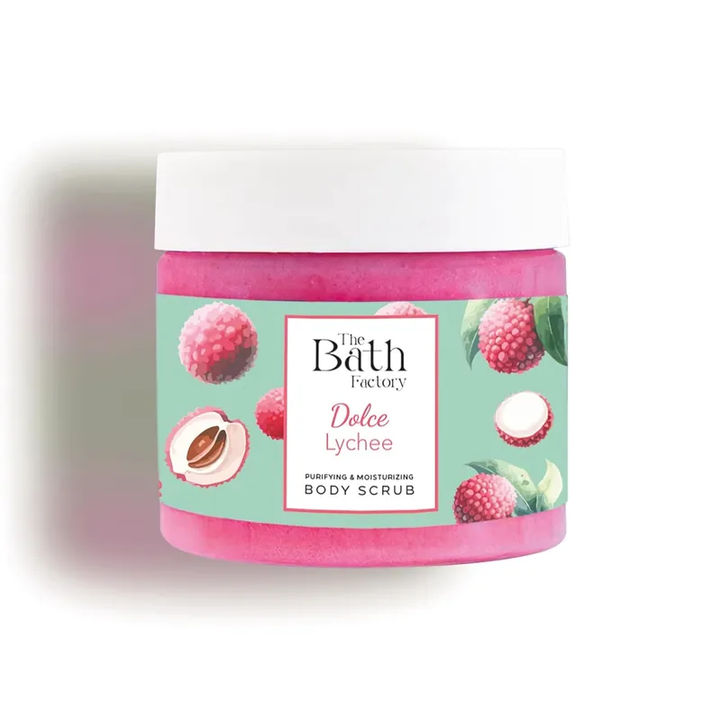 The Bath Factory Dolce Lychee Body Scrub Hydrating Exfoliant 300g (10.58 oz)