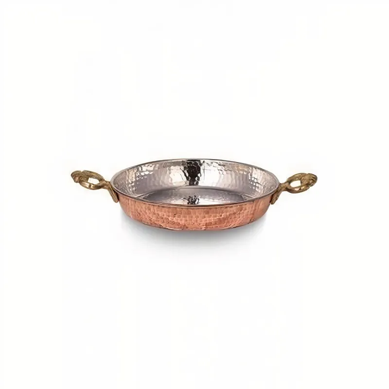 Turna Bakır Hand Hammered Copper Pan Cookware 19/28 cm