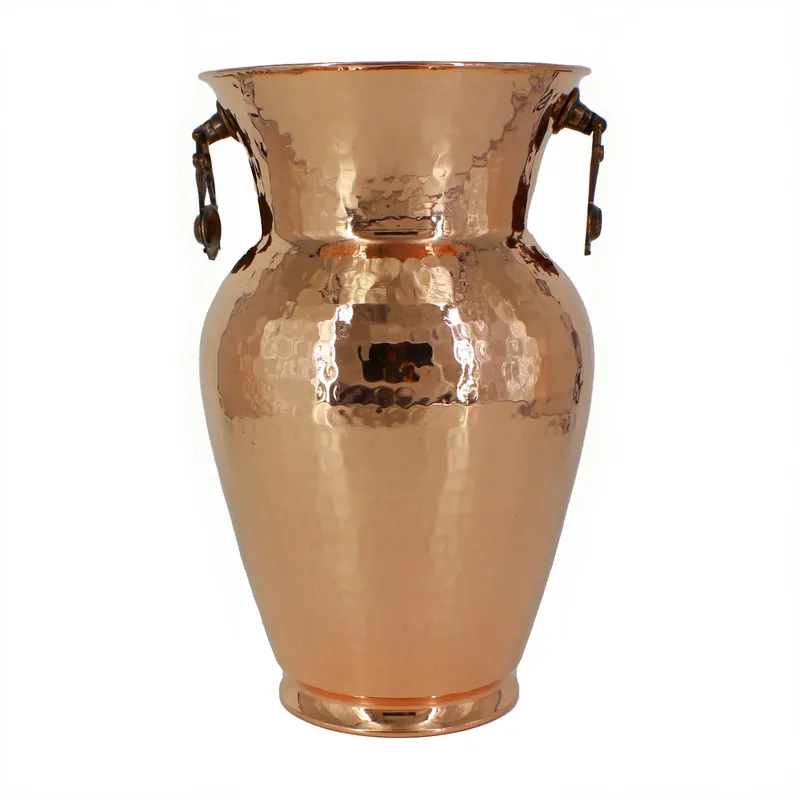 Turna Bakır Handcrafted Copper Vase 15x25.5 cm