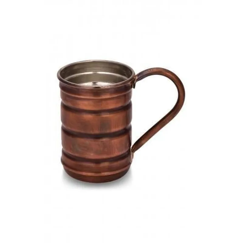 Turna Bakır Hand Hammered Copper Scotch Glass Oxidized Finish 380 ml