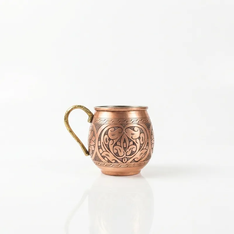Bakırzen Hand-Carved Copper Cup 350ml (11.83 fl oz)