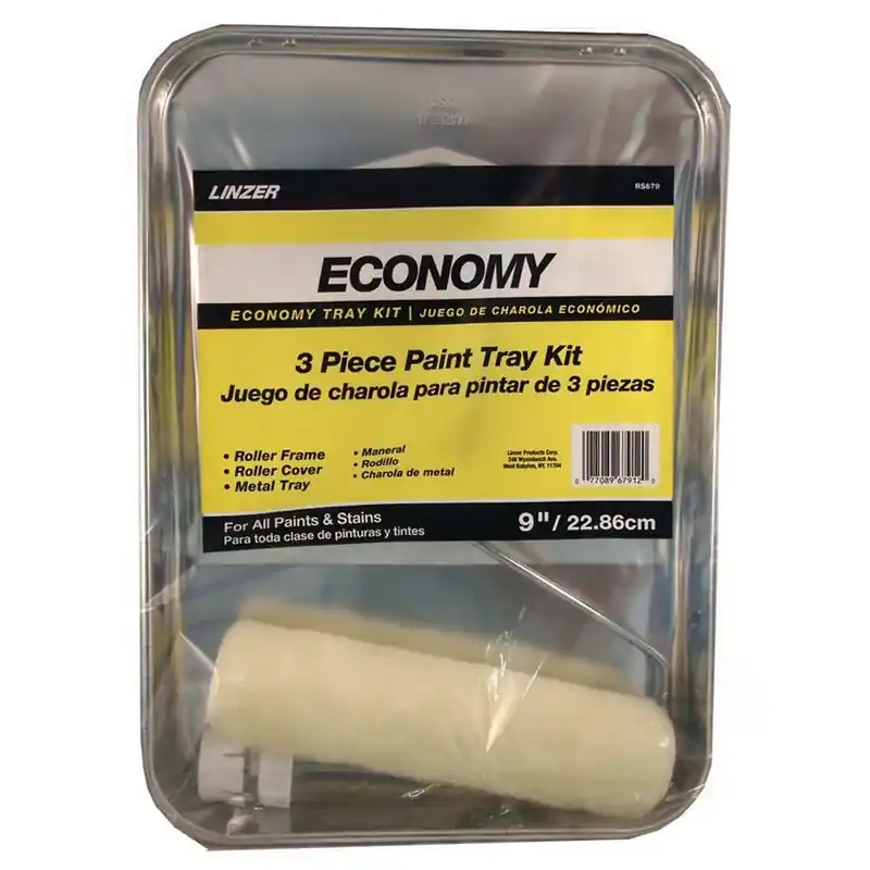 9 In. W Regular Paint Roller Kit Threaded End