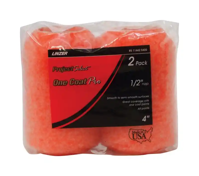 Project Select One Coat Pro Polyester 4 In. W X 1/2 In. Regular Paint Roller Cover 2 Pk