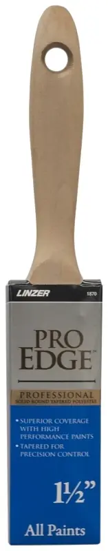 Pro Edge 1-1/2 In. Flat Paint Brush With Polyester Blend Bristles