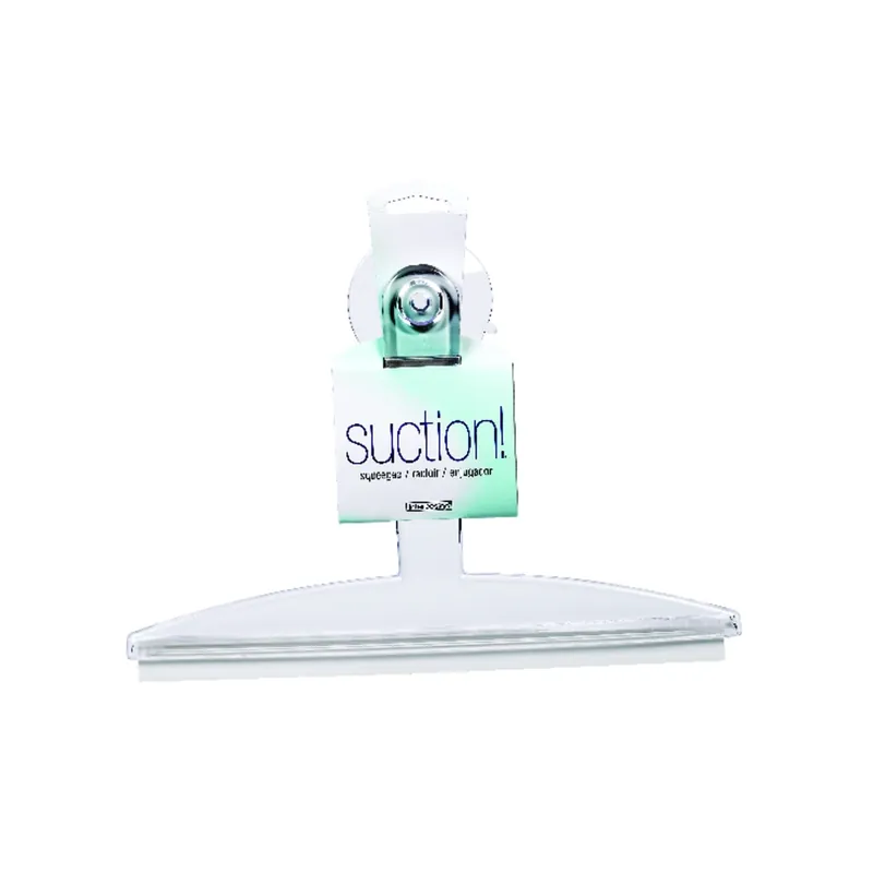 Bath Squeegee, With Suction Cup, Clear Handle, 12 In.