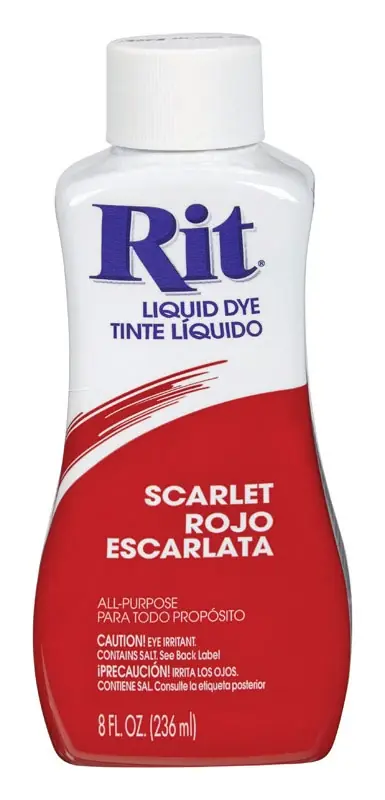 8 Oz. All Purpose Scarlet Liquid Dye For Fabric And More