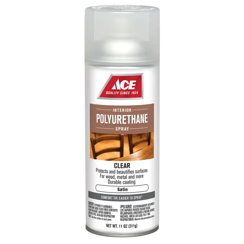 Interior Satin Clear Polyurethane Spray 11 Oz - Durable Protective Finish For Wood & Metal