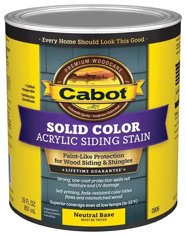 Exterior Stain, Acrylic, Neutral Base, Qt.