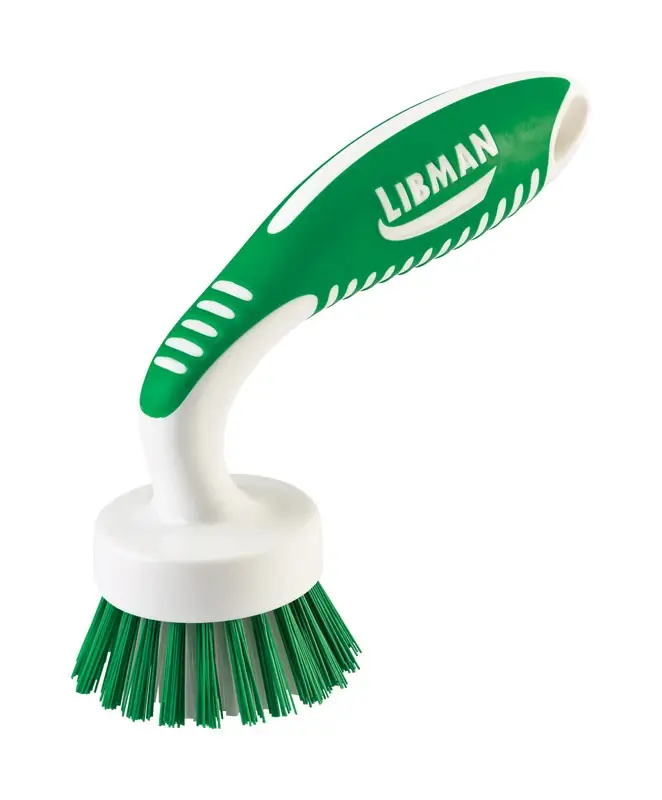 8 In. Ergonomic Rubber Grip Dish Brush With Polymer Bristles