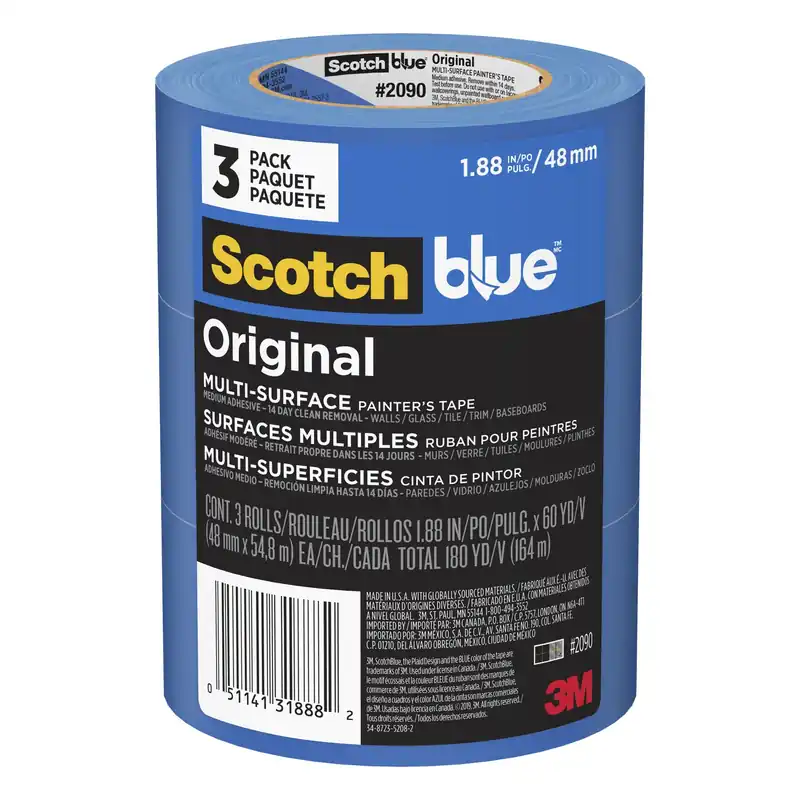 1.88 In. W X 60 Yd L Blue Medium Strength Original Painter‘s Tape 3 Pk