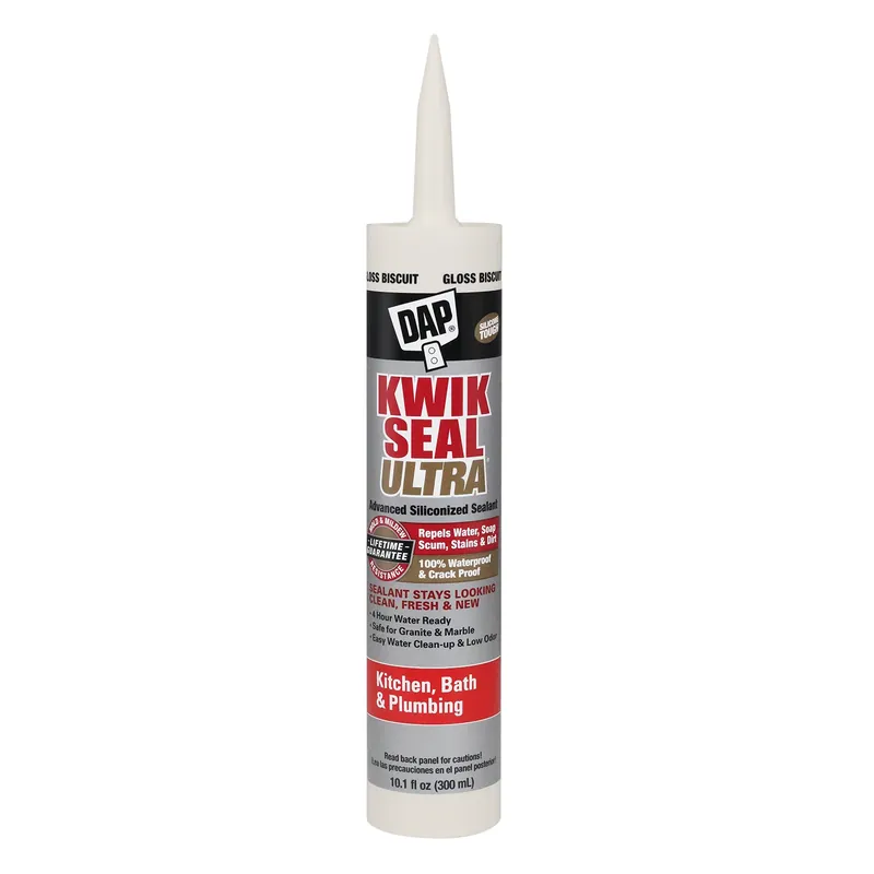 Kwik Seal Ultra Premium Silicone Kitchen & Bath Sealant, Bisque, 10.1-oz.