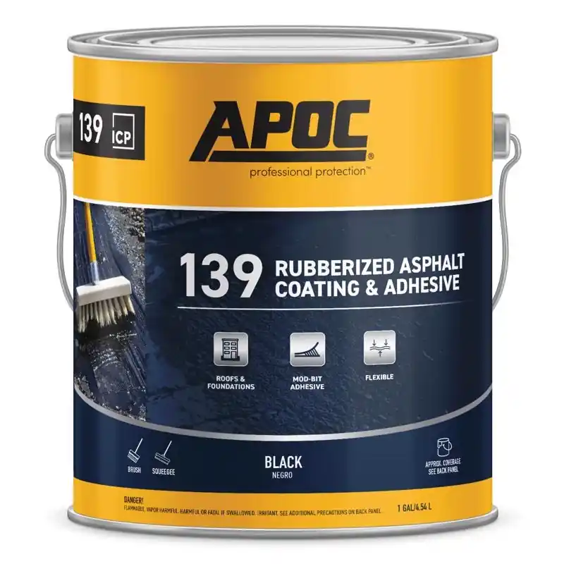 Black Roof And Foundation Coating 1 Gallon - Fiber Reinforced, Solid, Durable