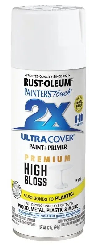 Painter‘s Touch 2x Premium High-gloss Spray Paint, White, 12-oz.