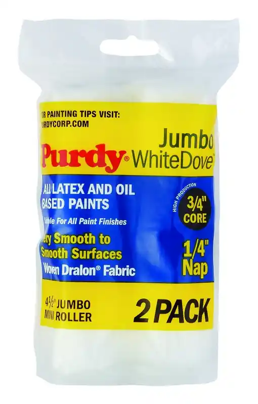White Dove Woven Fabric 4.5 In. W X 1/4 In. Jumbo Mini Paint Roller Cover 2 Pk