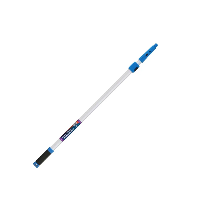 Telescoping 6 Ft. L X 2 In. D Aluminum Extension Pole Blue/white