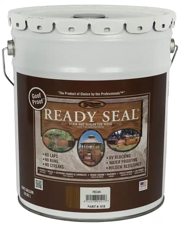 Exterior Wood Stain & Sealer, Flat Pecan, 5-gallons