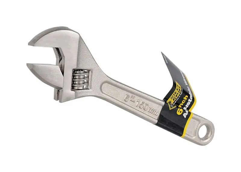 Adjustable Wrench 6 In. Length Hardened Steel 1 Piece