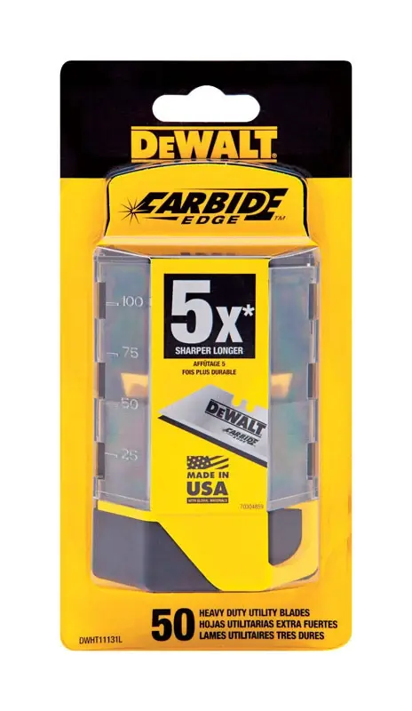 Carbide Edge Steel Heavy Duty Utility Blade 2-1/2 In. L 50 Pc