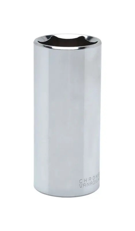1-1/4 In. X 1/2 In. Drive Sae 6 Point Deep Socket - Chrome Vanadium Steel
