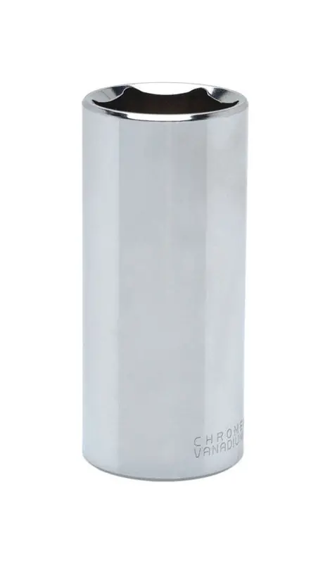 15/16 In. X 1/2 In. Drive Sae 6 Point Deep Socket - Chrome Vanadium Steel