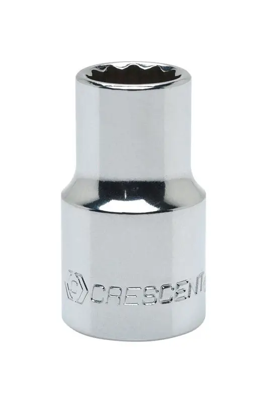 27 Mm X 1/2 In. Drive Metric 12 Point Standard Socket - Chrome Vanadium Steel