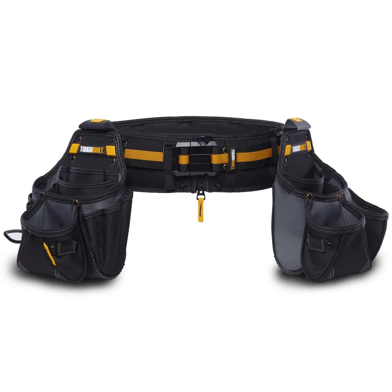 27 Pocket Polyester Tradesman Tool Belt Set 9 In. L X 12.5 In. H Black/yellow