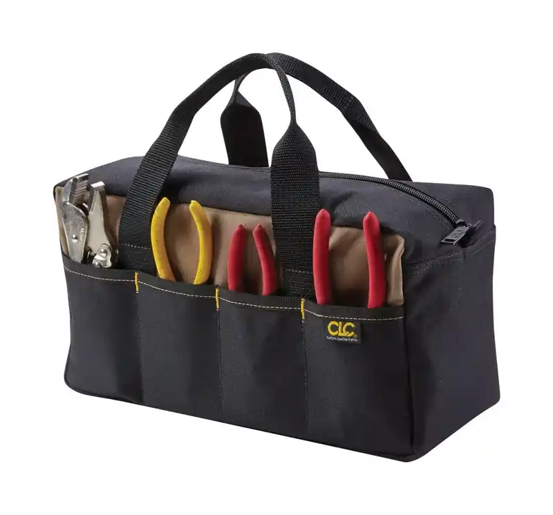 Clc 5.5 In. W X 6 In. H Polyester Tool Tote With 8 Pockets In Black/tan