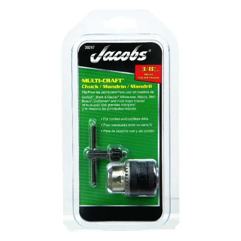 Drill Chuck & Key, 3/8 In.
