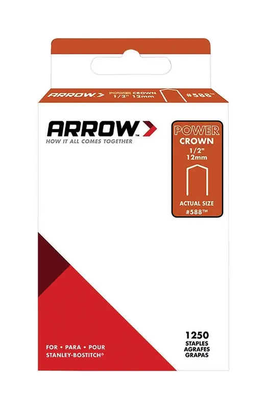  588 3/8 In. W X 1/2 In. L 18 Ga. Power Crown Standard Staples 1250 Pk