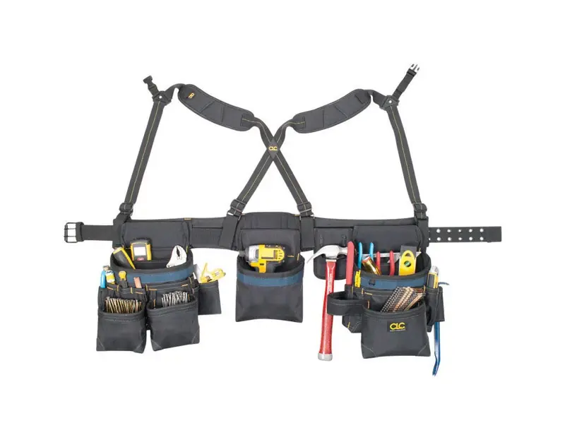 28 Pocket Ballistic Nylon Tool Belt With Suspenders 23 In. L X 16-1/2 In. H Black
