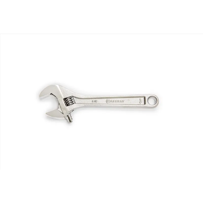 Adjustable Wrench, Chrome, 6 In.