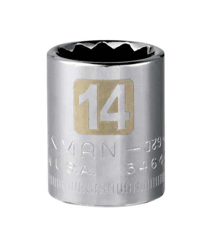 14 Mm X 3/8 In. Drive Metric 12 Point Standard Socket - 1 Piece