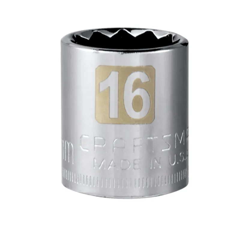 16 Mm X 3/8 In. Drive Metric 12 Point Standard Socket - 1 Piece